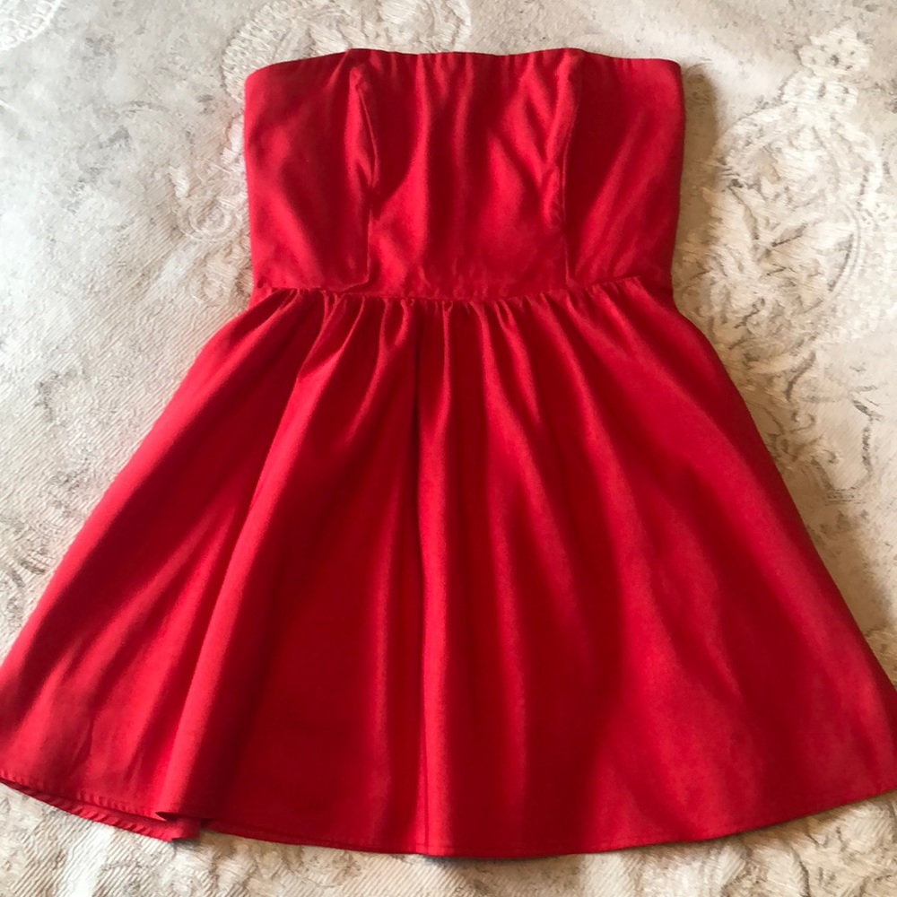 Red Forever 21 Strapless Dress